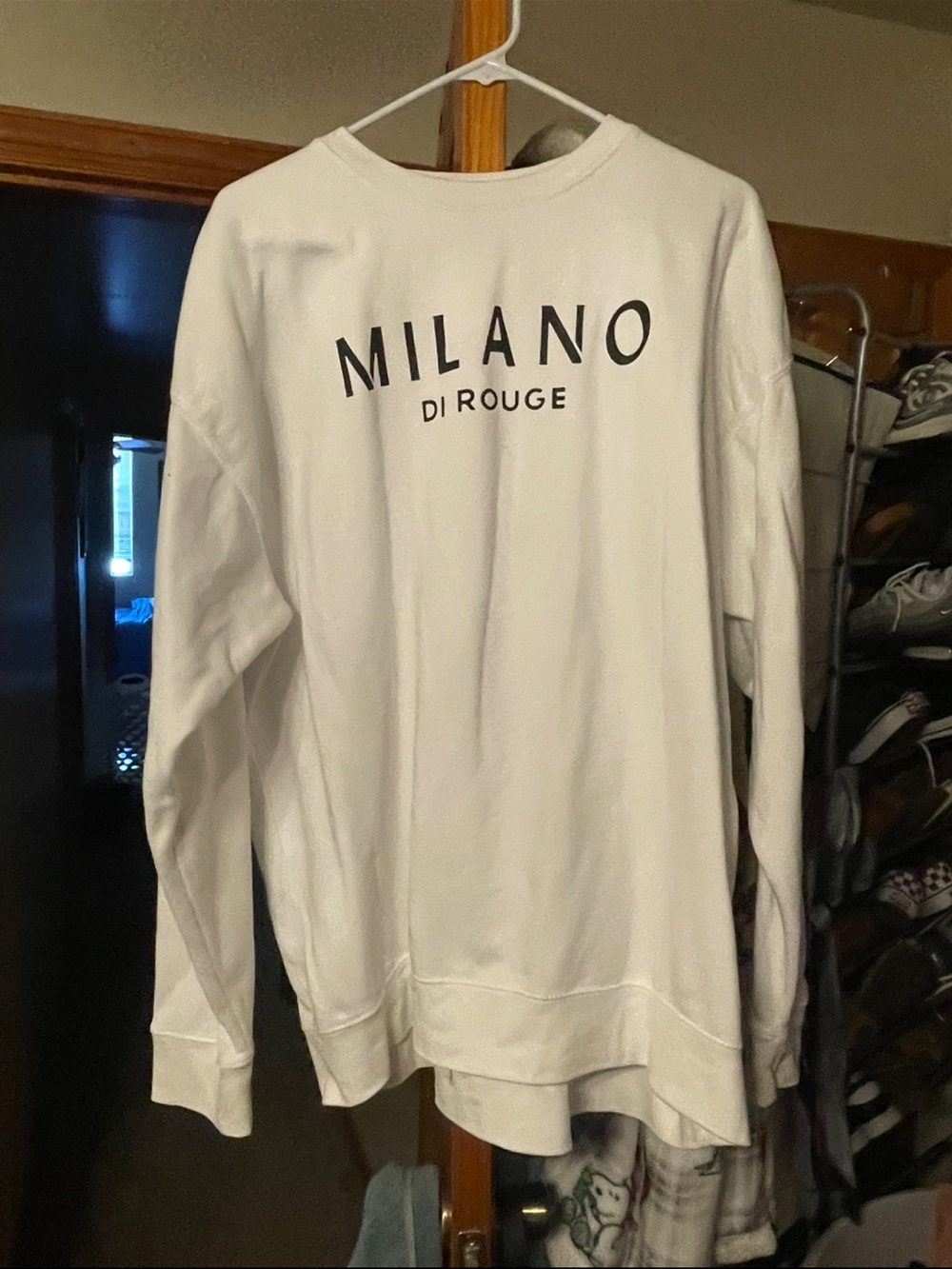 Milano Di Rouge White Logo Crewneck Sweatshirt